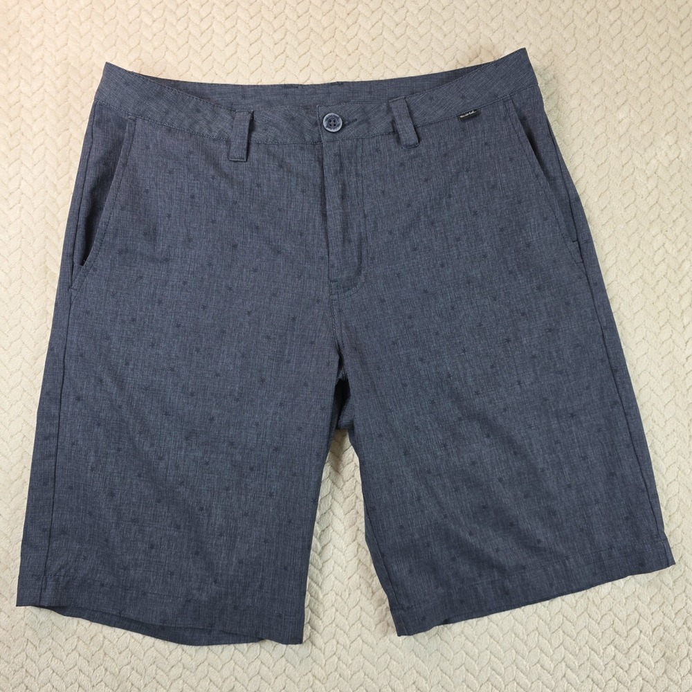 TravisMathew Mens Navy Blue Micro Star Print Performance Golf Shorts‎ Size 32